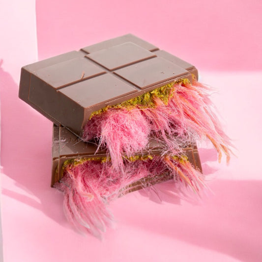 Tablette de chocolat barbe à papa turc & pistache kunafah