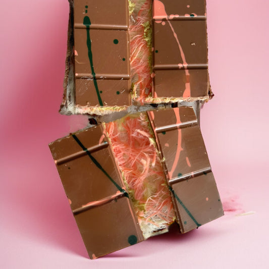 Tablette de chocolat barbe à papa turc & pistache kunafah