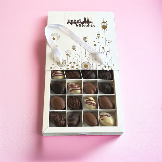 Coffret de 16 Dattes Enrobées de Chocolat